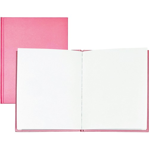 Ashley Hardcover Blank Book - 28 Pages - 6" x 8" - Pink Cover - Hard Cover, Durable - 1 Each