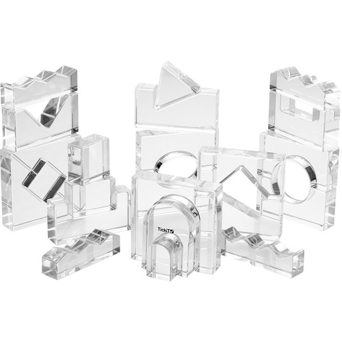 TickiT Crystal Block Set - Skill Learning: Shape, Light, Exploration, Spatial Relation, Geometry - 3 Year & Up - 25 Pieces