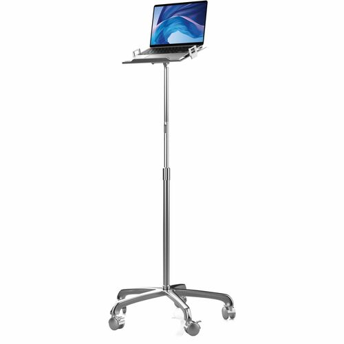 CTA Digital Rolling Floor Stand with Laptop Mount - Up to 17.6" Screen Support - 58" (1473.20 mm) Height x 2" (50.80 mm) Depth - Floor - Steel