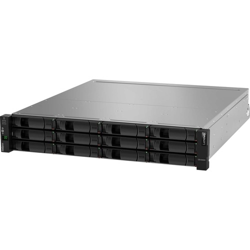 Lenovo ThinkSystem DE4000H SAS Hybrid Flash Array LFF - 12 x HDD Supported - 0 x HDD Installed - 12 x SSD Supported - 0 x SSD Installed - 2 x 12Gb/s SAS Controller - RAID Supported 0, 1, 3, 5, 6, 10 - 12 x Total Bays - 12 x 3.5" Bay - Gigabit Ethernet - 2