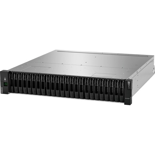 Lenovo ThinkSystem DE4000F SAN Storage System - 24 x SSD Supported - 0 x SSD Installed - 2 x 12Gb/s SAS Controller - RAID Supported 0, 1, 3, 5, 6, 10 - 24 x Total Bays - 24 x 2.5" Bay - 25 Gigabit Ethernet, 10 Gigabit Ethernet, Gigabit Ethernet - 2 USB Po
