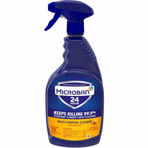 Microban Professional Multi-Purpose Cleaner, Citrus Scent - Spray - 32 fl oz (1 quart) - Citrus Scent - 1 Each