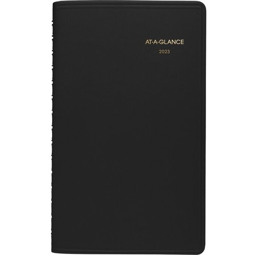 AT-A-GLANCE 2023 RY Weekly Appointment Book Planner, Black, Small, 5" x 8" - Small Size - Julian Dates - Weekly - 12 Month - January 2023 - December 2023 - Hourly, 7:00 AM to 5:00 PM - Monday - Friday - 1 Week Double Page Layout - 5" x 8" White 