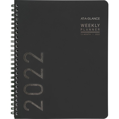 AT-A-GLANCE Contemporary Lite 2023 RY Weekly Monthly Planner, Black, Medium, 7" x 8 3/4" - Medium Size - Weekly, Monthly - 12 Month - January 2023 - December 2023 - 1 Week, 1 Month Double Page Layout - 7" x 8 3/4" White Sheet - Twin Wire - Black