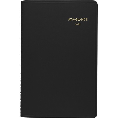 AT-A-GLANCE 2023 RY Daily Appointment Book Planner, Black, Small, 5" x 8" - Small Size - Julian Dates - Daily - 12 Month - January 2023 - December 2023 - Quarter-hourly, 7:00 AM to 7:45 PM - Monday - Friday, 7:00 AM to 4:45 PM - Saturday - 1 Day