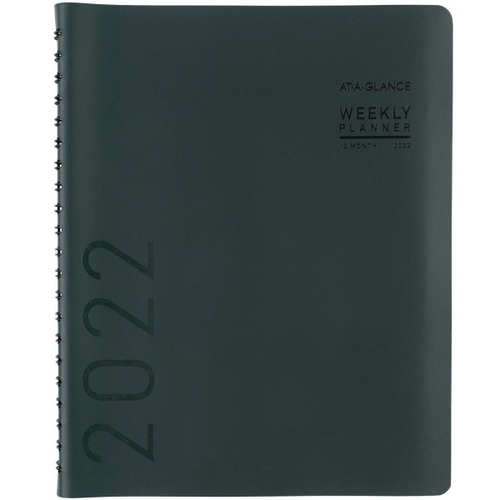 AT-A-GLANCE® Contemporary Weekly/Monthly Planner, 8-1/4" x 11", Forest, January To December 2022, 70940X61 - Large Size - Professional - Julian Dates - Weekly, Monthly - 12 Month - January 2022 - December 2022 - 8:00 AM to 5:30 PM - Half-hou