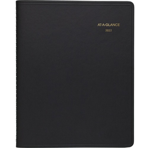 AT-A-GLANCE Triple View 2023 RY Weekly Monthly Appointment Book, Black, Large, 8 1/4" x 11" - Large Size - Julian Dates - Weekly - 13 Month - January 2023 - December 2023 - 7:00 AM to 7:45 PM - Monday - Friday, 7:00 AM to 5:45 PM - Saturday, Qua