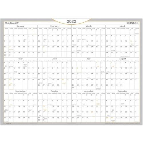 AT-A-GLANCE 2023 RY WallMates Self-Adhesive Dry-Erase Yearly Calendar, Large, 24" x 18" - Large Size - Yearly - 12 Month - January 2023 - December 2023 - 24" x 18" White Sheet - Desk - Paper - Erasable, Year Date Indicator, Self-adhesive, Dry Er