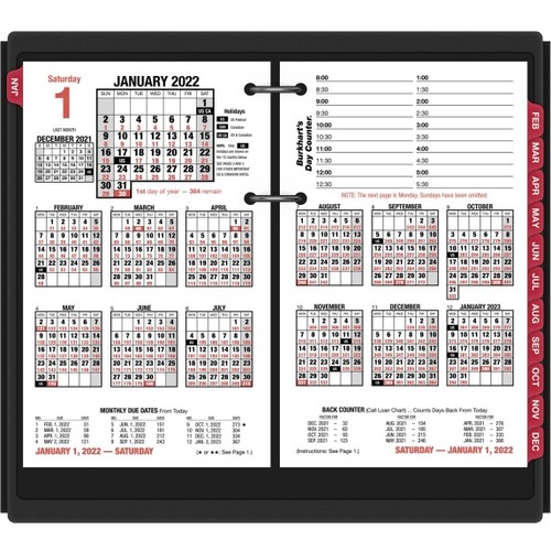 AT-A-GLANCE Burkhart's Day Counter 2023 RY Daily Loose-Leaf Desk Calendar Refill, Large, 4 1/2" x 7 1/2" - Large Size - Julian Dates - Daily - 12 Month - January 2023 - December 2023 - 7:00 AM to 5:00 PM - 1 Day Double Page Layout - 4 1/2" x 7 1