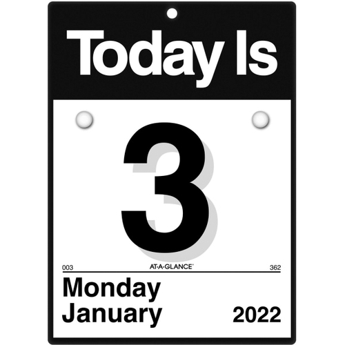 AT-A-GLANCE “Today Is” 2023 RY Daily Wall Calendar, Small, 6" x 6" - Small Size - Julian Dates - Daily - 12 Month - January 2023 - December 2023 - 1 Day Single Page Layout - 6" x 6" White Sheet - Black, White - Vinyl, Board, Paper - 