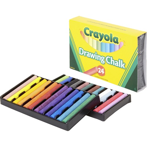 Crayola Colored Drawing Chalk Sticks - 3.1" Length - 0.4" Diameter - Assorted - 24 / Pack