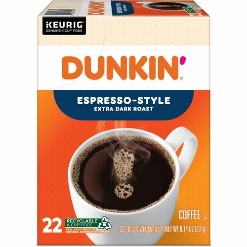 Dunkin'® K-Cup, Pod Coffee - Dark - 22 / Carton