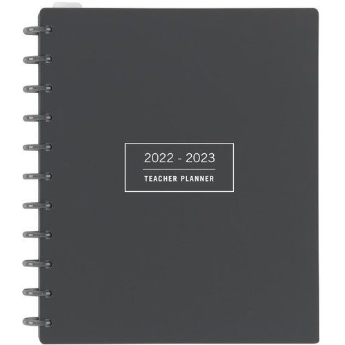 TUL® Discbound Monthly Teacher Planner, Letter Size, Gray, July 2022 To June 2023, TULTCHPLNR - Academic/Professional - Monthly - 12 Month - July 2022 - June 2023 - 1 Month Double Page Layout - Discbound - Gray - Untimed Appointment Page, Attendance R