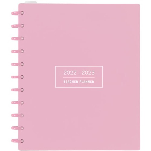 TUL® Discbound Monthly Teacher Planner, Letter Size, Pink, July 2022 To June 2023, TULTCHPLNR - Academic/Professional - Monthly - 12 Month - July 2022 - June 2023 - 1 Month Double Page Layout - Discbound - Pink - Untimed Appointment Page, Attendance R