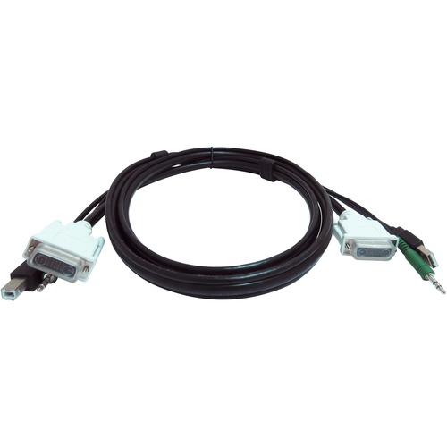 Black Box Secure KVM Cable - Each end (1) USB, (1) or (2) Dual-Link DVI, (1) 3.5mm Audio - 6 ft KVM Cable for KVM Switch, PC - First End: 1 x USB - Male, 1 x DVI (Dual-Link) Digital Video - Male, 1 x 3.5mm Stereo Audio - Male - Second End: 1 x USB - Male,