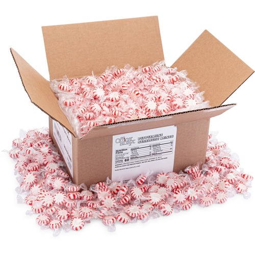 Office Snax Peppermint Starlight Mints - Peppermint - Individually Wrapped - 5 lb - 1 Carton