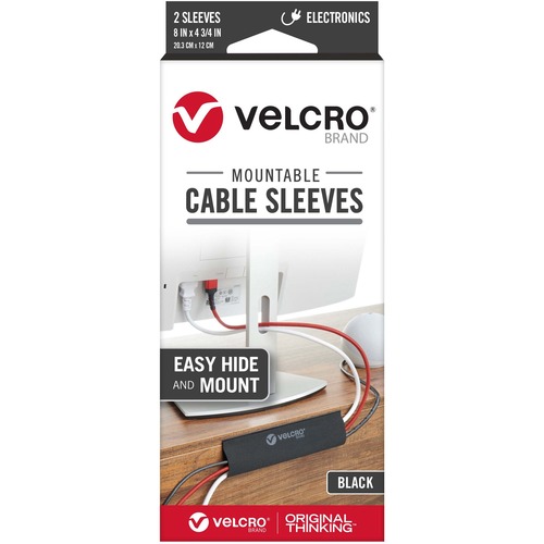 VELCRO® Mountable Cable Sleeves - Cable Sleeve - Black - 2 - 8" Length