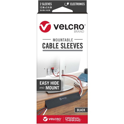 VELCRO® Mountable Cable Sleeves - Cable Sleeve - Black - 2 - 12" Length