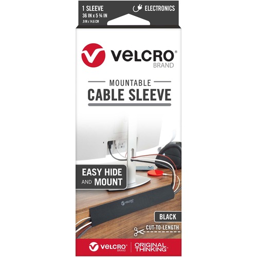 VELCRO® Mountable Cut-To-Length Cable Sleeves - Cable Sleeve - Black - 2 - 36" Length