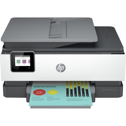 HP Officejet Pro 8034e Wireless Inkjet Multifunction Printer - Color - Copier/Fax/Printer/Scanner - 20 ppm Mono/10 ppm Color Print - 4800 x 1200 dpi Print - Automatic Duplex Print - Up to 20000 Pages Monthly - Color Flatbed Scanner - 1200 dpi Optical Scan