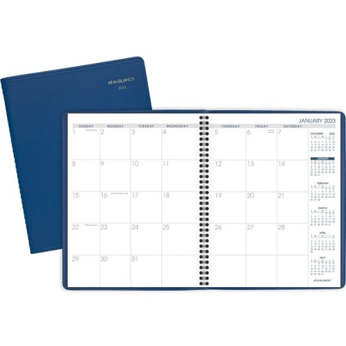 At-A-Glance Fashion 2023 Monthly Planner, Blue, Medium, 7" x 8 3/4" - Medium Size - Personal/Business - Monthly - 12 Month - January 2023 - December 2023 - 1 Month Double Page Layout - 7" x 8 3/4" White Sheet - Twin Wire - Paper - Blue CoverBleed Resistan