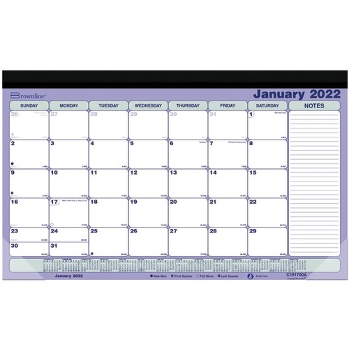 Brownline® Monthly Magnetic Desk Pad Calendar, 17-3/4" x 10-7/8", Blue/White, January To December 2023, C181700A - Large Size - Personal/Home Office - Monthly - 12 Month - January 2023 - December 2023 - 1 Month Single Page Layout - 17 3/4" x