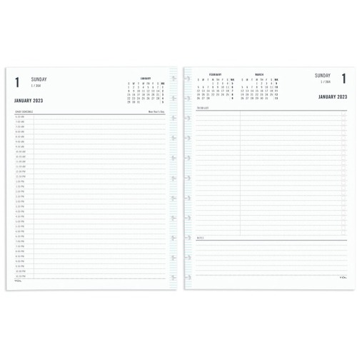 TUL® Discbound Daily Refill Pages, Letter Size, Fashion, January To December 2023 - Daily - 12 Month - January 2023 - December 2023 - 6:30 AM to 10:30 PM - Half-Hourly - 1 Day Double Page Layout - 8 1/2" x 11" White Sheet - 11-ring - White - Paper - H