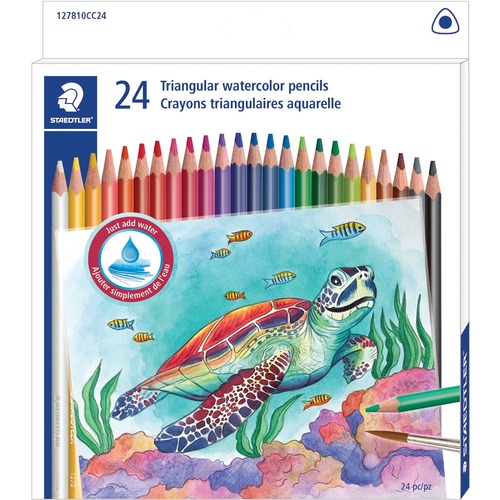 Staedtler Water Color Pencil - Assorted Lead - 24 / Pack - Colored Pencils - STD127810CC24