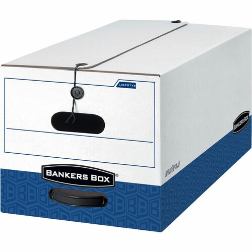 Bankers Box Liberty File Storage Boxes - Internal Dimensions: 15" Width x 24" Depth x 10" Height - External Dimensions: 15.3" Width x 24.1" Depth x 10.8" Height - Media Size Supported: Legal - String/Button Tie Closure - Heavy Duty - Stackable - Fiberboar