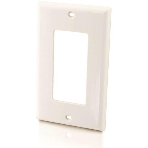 C2G Decorative Style Single Gang Wall Plate - White - White