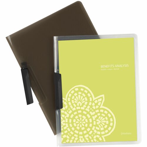 Office Depot® Brand Swing Clip Report Covers, Clear - 8 1/2" x 11" - 25 Sheets Capacity - Polypropylene - Black, Clear - 1 Each