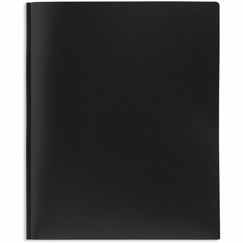 Office Depot® Brand 2-Pocket School-Grade Poly Folder with Prongs, Letter Size, Black - 8 1/2" x 11" - 3 Fastener(s) - 1/2" Fastener Capacity - 2 Pocket(s) - Polypropylene - Black - 0% Recycled - 1 Each