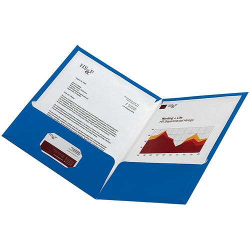 Office Depot® Brand Laminated Paper 2-Pocket Folders, Light Blue, Pack Of 10 - 8 1/2" x 11" - 100 Sheets Capacity - 2 Pocket(s) - Paper - Light Blue - 10 Pack