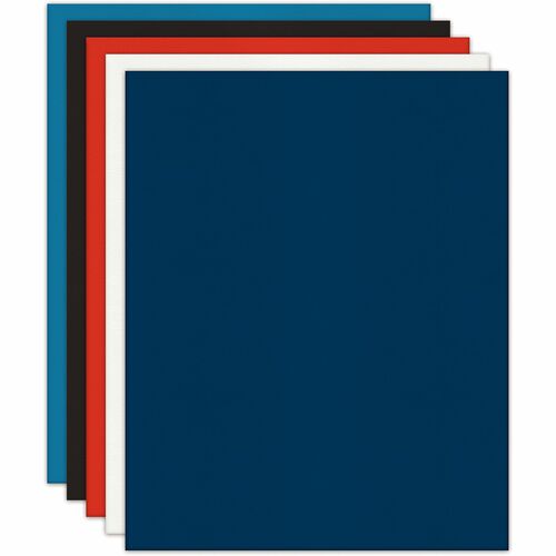 Office Depot® Brand 2-Pocket Textured Paper Folders, Assorted Colors, Pack Of 10 - 8 1/2" x 11" - 200 Sheets Capacity - 2 Pocket(s) - Paper - White, Black, Light Blue, Red, Medium Blue - 10% Recycled - 10 Pack