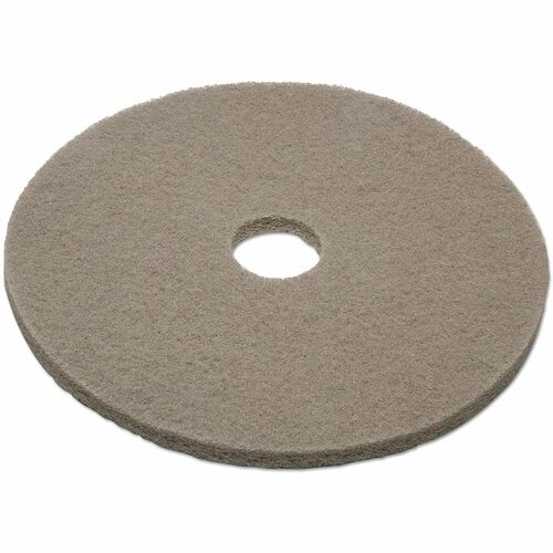 SKILCRAFT® Nylon Floor Buffing Pad - Round - 20" Diameter - Buffing, Floor - Tile, Terrazzo, Marble, Ceramic Tile Floor - 150 rpm to 350 rpm Speed Supported - Washable, Reusable - Nylon - Beige - 5 / Box