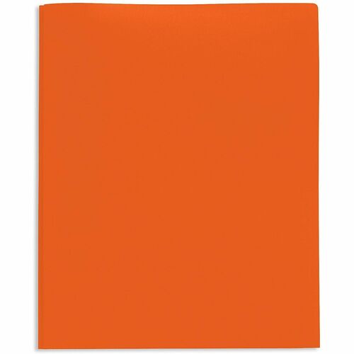 Office Depot® Brand 2-Pocket School-Grade Poly Folder with Prongs, Letter Size, Orange - 8 1/2" x 11" - 3 Fastener(s) - 1/2" Fastener Capacity - 2 Pocket(s) - Polypropylene - Orange - 1 Each
