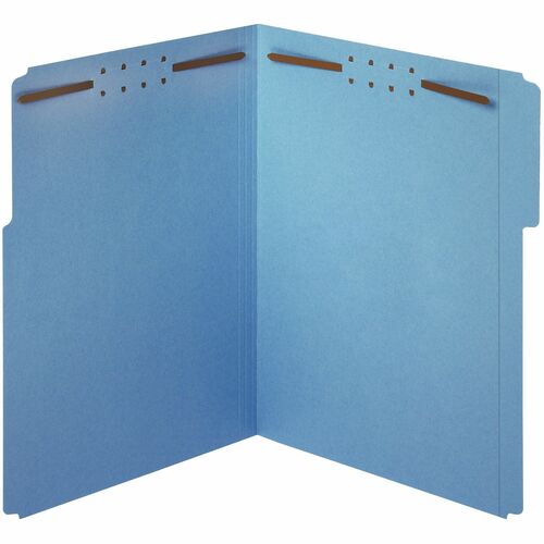Office Depot® Brand Color Fastener File Folders, Letter Size, Blue, Pack Of 50 Folders - 8 1/2" x 11" - 2 Fastener(s) - 2" Fastener Capacity - Top Tab Location - Left Tab Position - Blue - Non-coated Fastener - 8% Recycled - 50