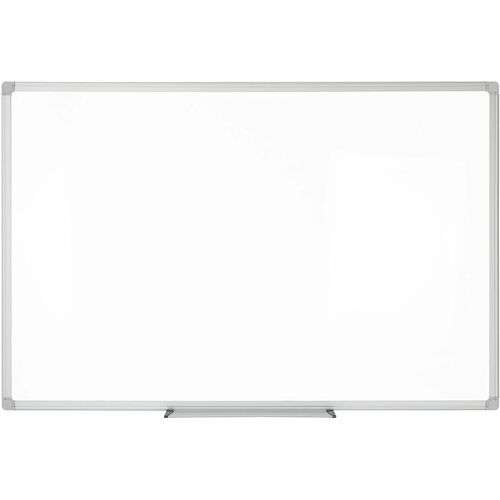 WorkPro™ Porcelain Magnetic Dry-Erase Whiteboard, 24" x 36" , Aluminum Frame With Silver Finish - 36" (3 ft) Width x 24" (2 ft) Height - White Porcelain Surface - Silver Aluminum/Plastic Frame - Rectangle - Horizontal - Magnetic - Marker Tray, Scrat