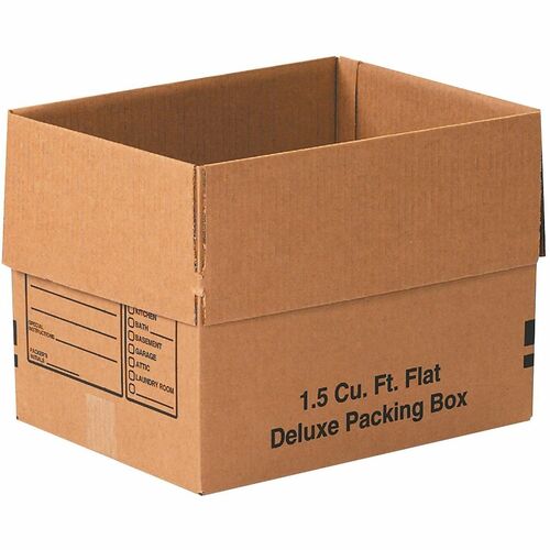 Office Depot® Brand Deluxe Moving Boxes, 16" x 12" x 12" , Kraft, Pack Of 25 - External Dimensions: 16" Length x 12" Width x 12" Height - Flap Closure - Standard Duty - Paper, Cardboard - Kraft - For Moving - Recycled - 25 / Pack
