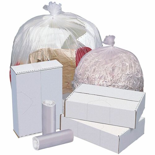 Highmark™ 16 MIC Trash Bags, 33 gal, 33"H x 40"W, Natural, Case of 250 Bags - 33 gal Capacity - 40" Width x 16 mil (406 Micron) Thickness - High Density - Natural - Polyethylene - Can Liner - 250 / Pack