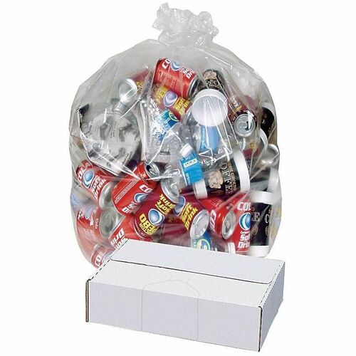 Highmark™ Linear Low Can Liners, 0.35-mil, 12-16 Gallons, 24" x 32" , Clear, Case Of 1000 - 16 gal Capacity - 32" Width x 0.35 mil (9 Micron) Thickness - Low Density - Clear - Plastic - 1000 / Pack