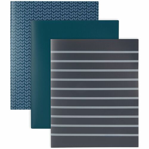 Office Depot® Brand 2-Pocket Portfolio, Letter Size, 8-1/2" x 11" , Assorted Blue Colors - 8 1/2" x 11" - 100 Sheets Capacity - 2 Pocket(s) - Polypropylene - Assorted Blue - 1 Each