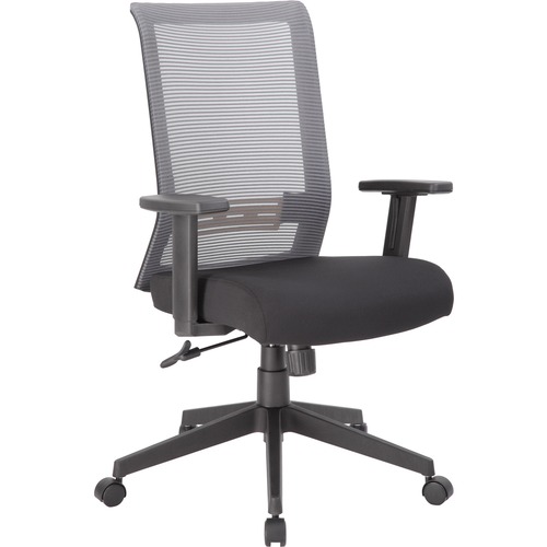 Boss Mesh Task Chair - 5-star Base - Gray, Black - Mesh - Armrest - 1 Each
