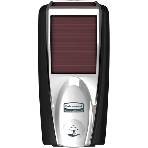 Rubbermaid LumeCel AutoFoam Dispenser - Black/Chrome - Automatic - 1.10 L Capacity - Touch-free, Refill Indicator, Key Lock, Durable, Rechargeable - Black, Chrome