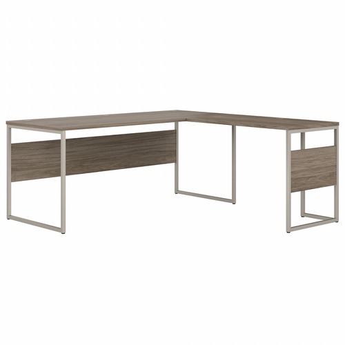 Bush Business Furniture Hybrid Collection Hickory Desking - 71.3" x 71"29.9" - Finish: Modern Hickory