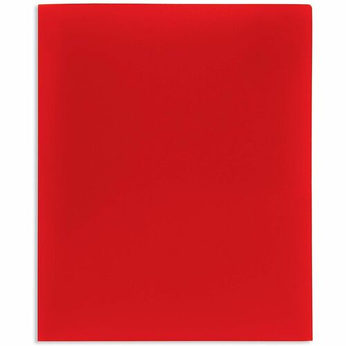 Office Depot® Brand School-Grade 2-Pocket Poly Folder, Letter Size, Red - 8 1/2" x 11" - 100 Sheets Capacity - 2 Pocket(s) - Paper - Red - 1 Each