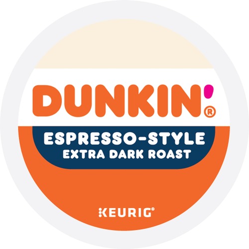Dunkin'® K-Cup Espresso-Style Coffee - Compatible with Keurig Brewer - Extra Bold Dark - 22 / Box