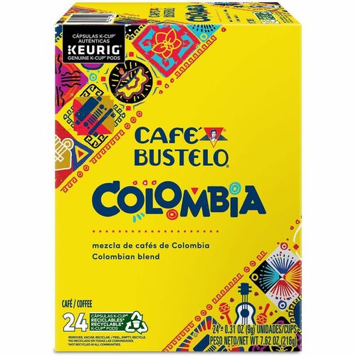 Café Bustelo K-Cup, Pod 100% Colombian Coffee, Keurig Single-Serve K-Cup Pods, Medium Roast 24 Count - Compatible with Keurig Brewer - Medium - K-Cup, Pod - Colombian - Kosher - 24 / Pack