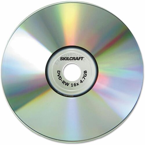 SKILCRAFT® DVD Rewritable Media - DVD-RW - 4x - 4.70 GB - 5 / Pack - Silver - Printable - Thermal Print Technology