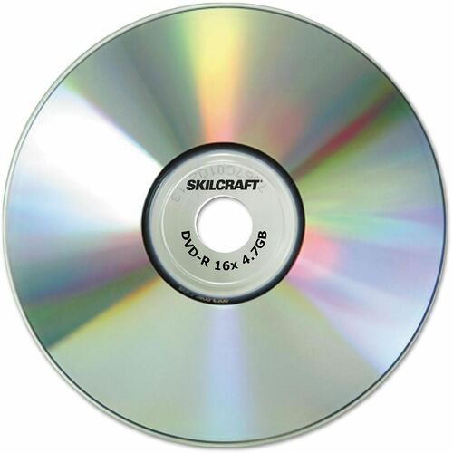 SKILCRAFT® DVD Recordable Media - DVD-R - 4x - 4.70 GB - 25 / Pack - Silver - Printable - Thermal Print Technology